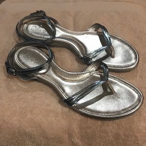 ColeHaan Sparkly Blue Sandals w/ankle strap  Sz11m